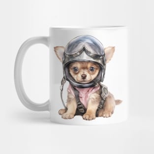 Chihuahua Dog in Helmet Mug